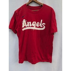 Los Angeles Women's Angels Nike Logo Tee Shirt Sz M City Connect Red‎ MLB